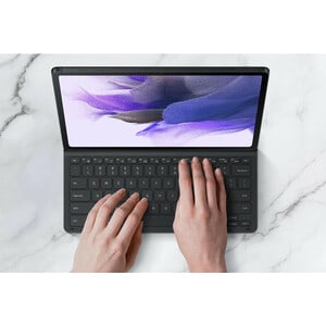 Samsung Book Cover Keyboard/Cover Case (Book Fold) for 31.5 cm (12.4") Samsung Galaxy Tab S7+ Tablet - Black - Bacterial R