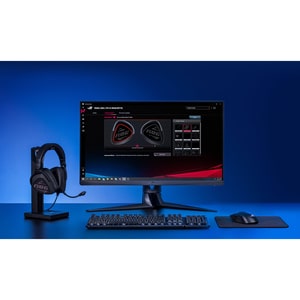 Asus ROG Delta S Animate Wired Over-the-head Stereo Gaming Headset - Black - Binaural - Ear-cup - 32 Ohm - 20 Hz to 40 kHz