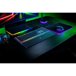 Razer Ornata V3 - US Low-profile Mecha-membrane RGB Keyboard - Cable Connectivity - RGB LED - Volume Down, Play/Pause, Bri