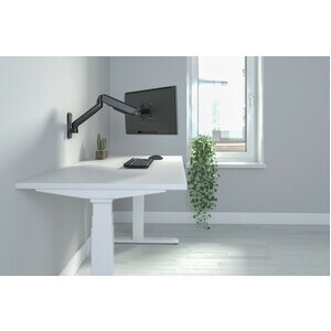 Digitus Wall Mount for Monitor, Flat Panel Display, Curved Screen Display, LCD Display - Matte Black - Height Adjustable -