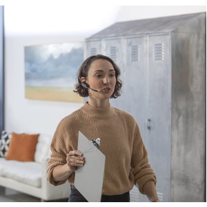 Poly Savi 8200 Office Sem fios Fixo à orelha Mono Fone de ouvido - Monaural - 18000 cm - Bluetooth - 20 Hz para 20 kHz - C