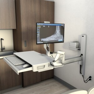 Ergotron CareFit Montagearm für Monitor, Maus, Tastatur, LCD-Display, Montageerweiterung - Weiß - Höhenverstellbar - Bilds