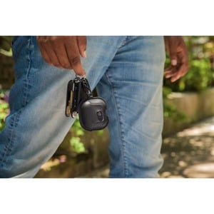 Twelve South AirSnap Carrying Case Apple AirPods (Gen 3) - Black - Top Grain Leather, Nylon, Metal Body - Wrist Strap, Cli