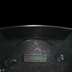 Mad Catz S.T.R.I.K.E. 6 Gaming Keyboard - Cable Connectivity - USB Type C Interface - RGB LED - 61 Key - Mechanical Keyswitch