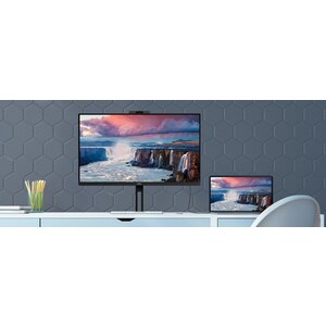 AOC 24V5CW 24" Class Webcam Full HD Gaming LCD Monitor - 16:9 - Matte Black - 60.5 cm (23.8") Viewable - In-plane Switchin