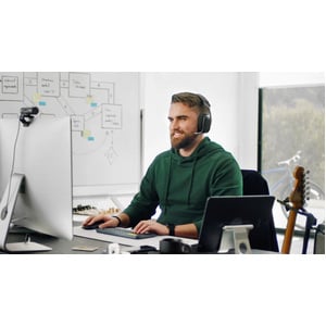 Logitech Zone Vibe 100 Wireless Over-the-head, On-ear Headset - Graphite - Binaural - Circumaural - 3000 cm - Bluetooth - 