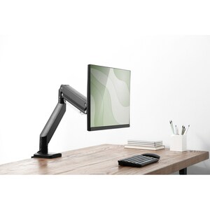 Digitus Tischhalterung für Flachbildschirm, Gekrümmte Bildschirmanzeige, Monitor - Mattschwarz - Höhenverstellbar - 1 Unte