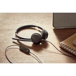 HEADSET 322 WIRED DUAL ON-EAR CARBON BLACK RJ9