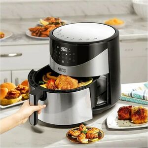 Ultima Cosa Presto Luxe Grande 8L / 8.5QT Air Fryer - 8.04 L Oil - 2.72 kg Food - Stainless Steel, Silver, Black