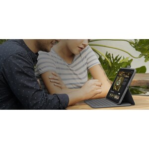 Logitech Slim Folio Keyboard/Cover Case (Folio) Apple iPad (10th Generation) Tablet - Oxford Gray - Bump Resistant, Scratc