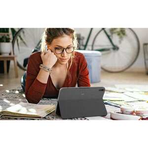 Logitech Combo Touch Tastatur/Cover Apple, Logitech iPad (10. Generation) Tablet - Grau - Webstoff Außenmaterial - Abriebf