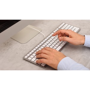 CHERRY KC 6000C Keyboard - Cable Connectivity - USB Type C Interface - English (US) - Silver - SX Keyswitch - Mac