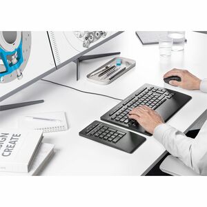3Dconnexion Numpad Pro Keypad - Kabel/Kabellos Konnektivität - USB-Typ C Schnittstelle - Bluetooth/RF - 2,40 GHz - Windows