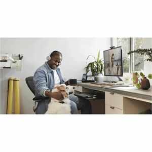 Webex 730 Wired/Wireless On-ear, Over-the-head Stereo Headset - Platinum - Google Assistant, Cortana, Siri - Binaural - Ea