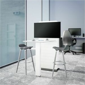 HAGOR CON-Line Konferenztisch - Weiß Top - Schwarz Basis - 1812 mm Höhe x 800 mm Breite x 1380 mm Tiefe - Konferenz, Bespr