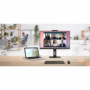 AOC Q27P3CW 27" Class Webcam WQHD LED Monitor - 16:9 - Black - 68.6 cm (27") Viewable - In-plane Switching (IPS) Technolog