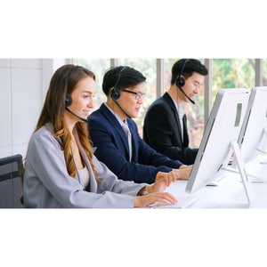 Kensington K80100WW Wired Over-the-head Mono Headset - Black - Monaural - Ear-cup - 182.9 cm Cable - Omni-directional, Noi