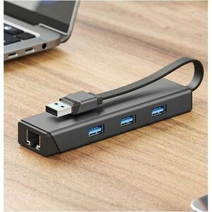 Alogic ULAAEA-SGR USB/Ethernet Combo Hub - USB Type A - Portable - 3 Total USB Port(s)1 Network (RJ-45) Port(s) - Mac, PC,