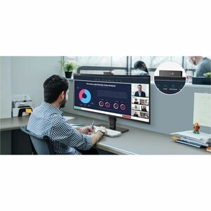 Monitor LCD LG Ultrawide 34BQ77QC-B 863,6 mm (34") Class Webcam UW-QHD Schermo curvo - 21:9 - Nero tessuto - 86,4 cm (34")