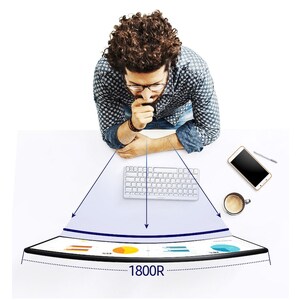 Samsung C27F390FHR 27" Class Full HD Curved Screen LED Monitor - 16:9 - Black - 68.6 cm (27") Viewable - Vertical Alignmen