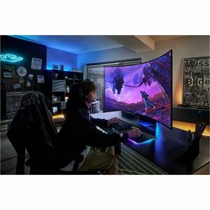 Samsung Odyssey Ark S55CG970NN 55" Class 4K UHD Curved Screen Gaming LED Monitor - 16:9 - Titan Black - 55" Viewable - Ver