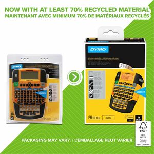 Dymo Rhino 4200 Label Maker - Thermal Transfer - 0.59 in/s Mono - Label, Tape - 0.24" , 0.35" , 0.47" , 0.75" - LCD Screen