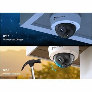 TP-Link VIGI C250 5 Megapixel Netzwerkkamera - Farbe - 1 - Kuppel - Weiß, Schwarz - 30 m Farbe Nachtsicht - H.265+, H.265,