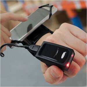 Wasp WRS350 Rugged Retail, Healthcare, Asset Tracking Wearable Barcode Scanner - Cable/Wireless Connectivity - Black - USB