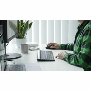 Targus EcoSmart AKB868FR Keyboard - Wireless Connectivity - French - AZERTY Layout - Black - Scissors Keyswitch - Bluetoot