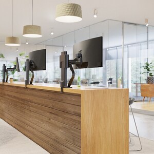 Ergotron TRACE Clamp Mount for Monitor - White - 96.5 cm (38") Screen Support - 9.75 kg Load Capacity - 75 x 75, 100 x 100