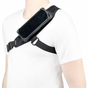 MOBILIS Tasche Walkie-Talkie - Schwarz - Silikon Körper - Sturzsicher, Rutschfest - Brustriemen, Schultergurt - 1