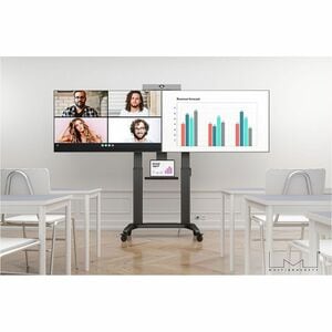 Carrello per schermo ITB - 135 kg Capacità - 4 Casters - Nero - 152,4 cm (60") a 279,4 cm (110") Screen Supported - Paesag