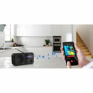 Sharp Tuner - Tragbar, Desktop - Schwarz - 20 x FM, 20 x DAB, 20 x DAB/DAB+ - Kabellos - Bluetooth - USB - Kopfhörer - 4 x