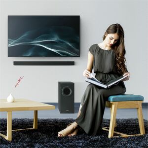 Panasonic HTB490 2.1 Bluetooth Sound Bar Speaker - 320 W RMS - Black - Wall Mountable - Tabletop - DTS Digital Surround - 