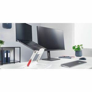 Leitz Ergo Height Adjustable Notebook Stand - 33 cm (13") to 38.1 cm (15") Screen Support - 2.50 kg Load Capacity - 4.5 cm