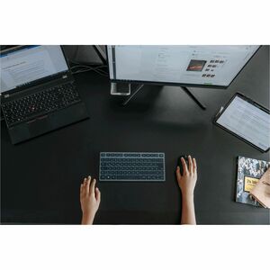 Clavier CHERRY KW 7100 - Sans fil Connectivité - Français - AZERTY Disposition - Bleu Ardoise - Ciseaux Pavé Numérique - B