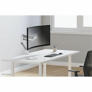Neomounts Next Mounting Arm for Monitor, Curved Screen Display - White - Height Adjustable - 1 Display(s) Supported - 43.2