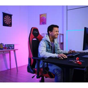 Fauteuil Gaming Trust GXT 714R RUYA - Tissu, Cuir PU, Mousse polyuréthane, Bois, Plastique, Nylon - Rouge