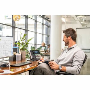 Poly Edge E550 IP Phone - Corded - Corded/Cordless - Bluetooth, Wi-Fi - Desktop, Wall Mountable - Black - VoIP - IEEE 802.