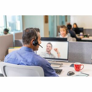 Poly Savi 8200 Office 8210 Kabellos Helmet, Kopfbügel Mono Headset - Schwarz - Monaural - Ohrumschließend - 20 Hz bis 20 k