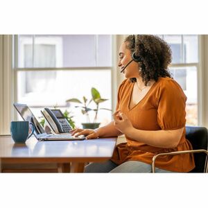 Poly Voyager 4300 UC 4320-M Com fios/sem fios Headset, Na orelha Estéreo Fone de ouvido - Preto - Google Assistant, Siri -