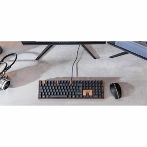 CHERRY KC 200 MX Keyboard - Cable Connectivity - USB 2.0 Type A Interface - French - Black, Bronze - Mechanical/MX Keyswit