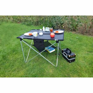 Technaxx Foldable Solar Camping Table 60W TX-252 - Frosted Rectangle Top - Matte Folding Base - 4 Legs - 44.10 lb Capacity