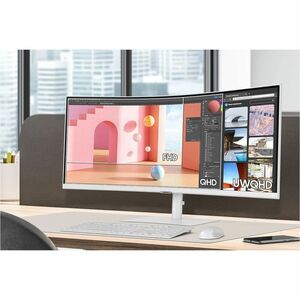 Samsung ViewFinity S6 S34C650TAU 34" Class UW-QHD Curved Screen LCD Monitor - 21:9 - Warm White - 86.4 cm (34") Viewable -