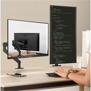 Bras support d'écran AOC pour Moniteur - Noir - Paysage/Portrait - Réglable en hauteur - 43,2 cm à 86,4 cm (34") - 9 kg Ma