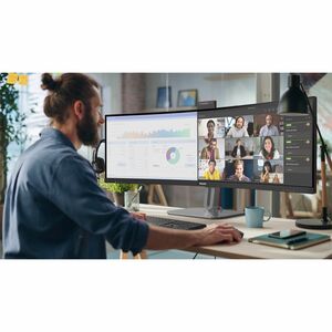 Philips 49B2U6900CH 49" Class Webcam UW-QHD Ecrã curvo Monitor LED - 32:9 - preto texturizado - 124 cm (48,8") Viewable - 