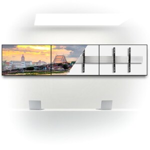 B-Tech System X Wall Mount for Display Screen, Menu Board, Mounting Bracket, Mounting Adapter, Mounting Rail - Black - Hei