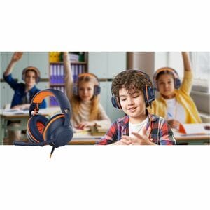 V7 Safe Sound 2 HU590E Kabel Auf den Ohren, Über das Ohr, Kopfbügel Stereo Headset - Orange, Dunkelblau - Binaural - Ohrum