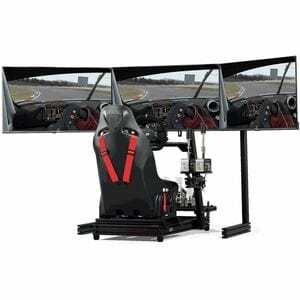 Next Level Racing Elite Free Standing Triple Monitor Stand- Black Edition - 21" to 65" Screen Support - 55.12" Height x 95