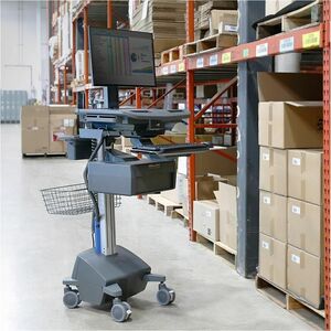 Ergotron StyleView Display Cart - TAA Compliant - 14.06 kg Capacity - 4 Casters - Aluminium - Dark Grey - 61 cm (24") Scre